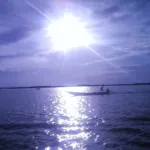 Sunset over the Padma river